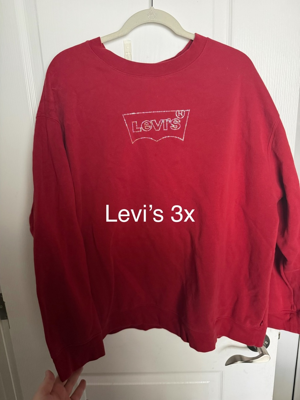 Levi's Red Crewneck Sweatshirt with White Logo